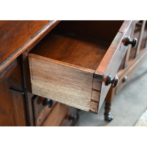 409 - A Victorian walnut inlaid Davenport with hinged sloping top, stationery box and 4 side drawers, 54 x... 