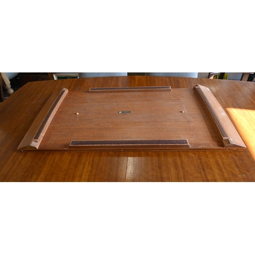 360 - A Gordon Russell teak extending dining table with central leaf, tapering rectangular supports, 230 x... 