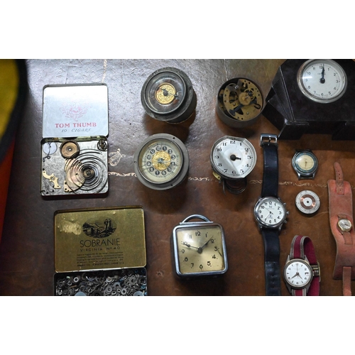 102 - A box of assorted vintage and later watches including Medana; Smiths Astral; Eloga; Smiths Deluxe; C... 