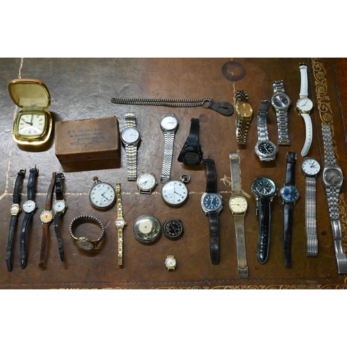 104 - A box of assorted used vintage and later wristwatches including Timex; Seiko; Kinzle; Lorus; Aekonda... 