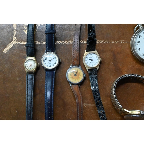 104 - A box of assorted used vintage and later wristwatches including Timex; Seiko; Kinzle; Lorus; Aekonda... 