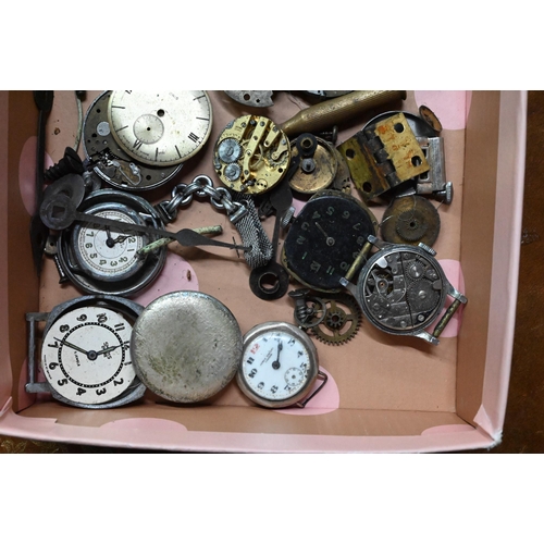 106 - A box of assorted vintage and later wristwatches, parts and components including Kelton; Newmark; Ar... 