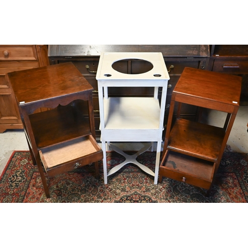 208 - A trio of (differing) 19th century night/wash stands, each with a drawer. one painted (3) 