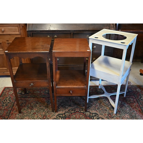 208 - A trio of (differing) 19th century night/wash stands, each with a drawer. one painted (3) 