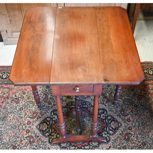 209 - A continental satin walnut Sutherland style dropleaf gateleg table, drawer to each end