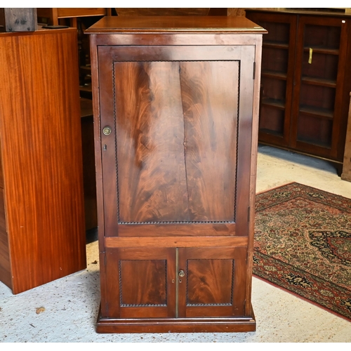 218 - A Victorian style figured mahogany cabinet, 68 cm x 64 cm x 129 cm h