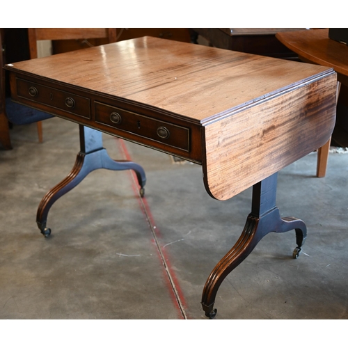 225 - A mahogany sofa table with two drawers