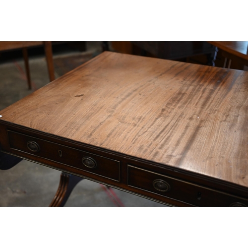 225 - A mahogany sofa table with two drawers