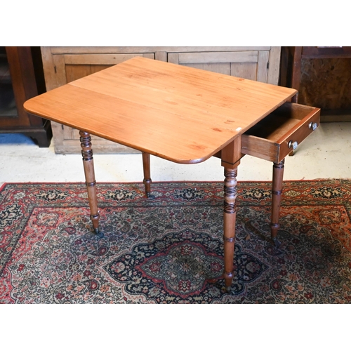 252 - SA Victorian mahogany single drawer Pembroke table, 77 cm x 45 cm x 72 cm h