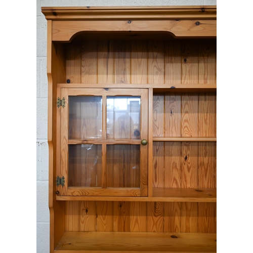 274 - A Hamlet (Bristol) stained pine dresser, 136 cm wide x 45 cm deep x 194 cm high