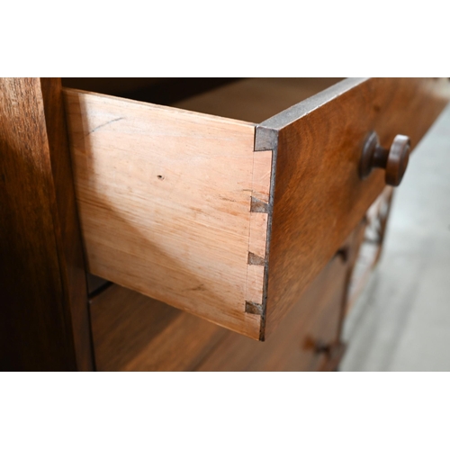 293 - A 19th century mahogany chest of four long graduated drawers, 98 cm wide x 50 cm deep x 114 cm high