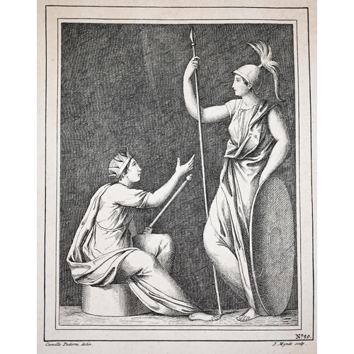 309 - After Camillo Paderni - Seven 18th century book plate engravings of classical figures, 20 x 14 cm (f... 