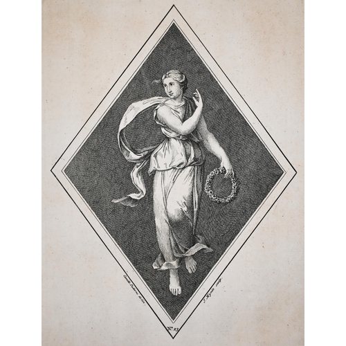 309 - After Camillo Paderni - Seven 18th century book plate engravings of classical figures, 20 x 14 cm (f... 