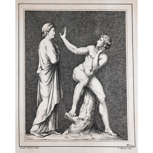 309 - After Camillo Paderni - Seven 18th century book plate engravings of classical figures, 20 x 14 cm (f... 