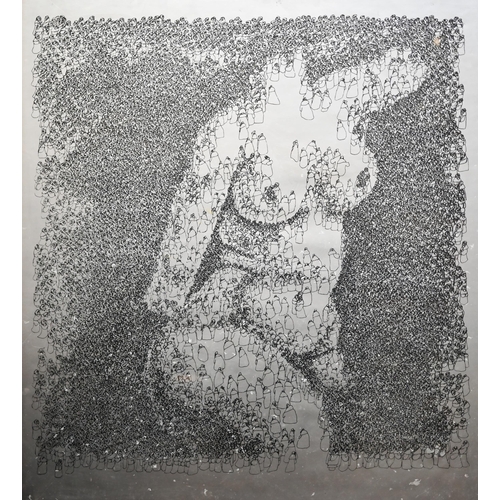 316 - # Two framed prints composed of figural doodles depicting Chairman Mao and nude study, 73 x 62 cm (2... 