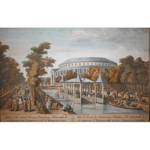 323 - Two hand-coloured engravings - 'A View of the Bridge on the Canal Reggio and the Church of St Jeremi... 