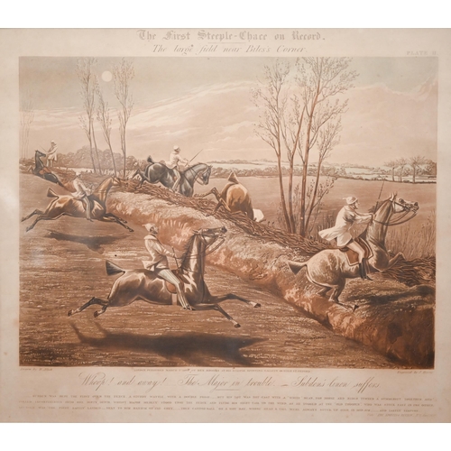 346 - Set of four Alken steeplechase prints; 'North Country Mail's at the Peacock, Islington' and 'A view ... 