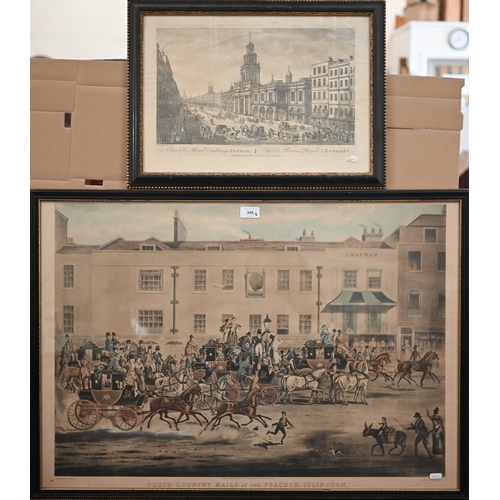 346 - Set of four Alken steeplechase prints; 'North Country Mail's at the Peacock, Islington' and 'A view ... 