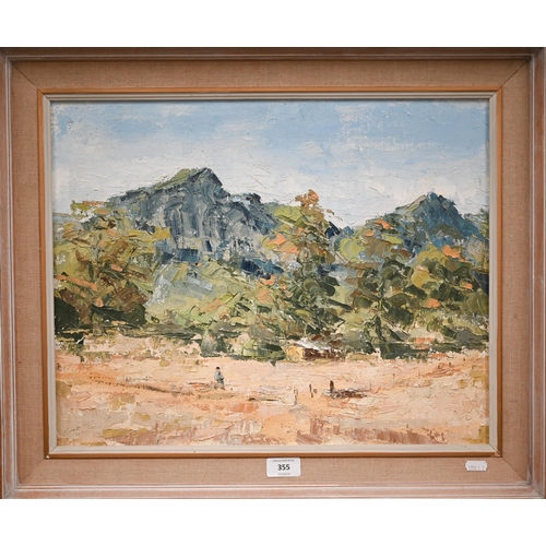 355 - Neil Caffin - 'Dunkeld', Australian landscape, oil on canvas, signed, 39 x 49 cm 