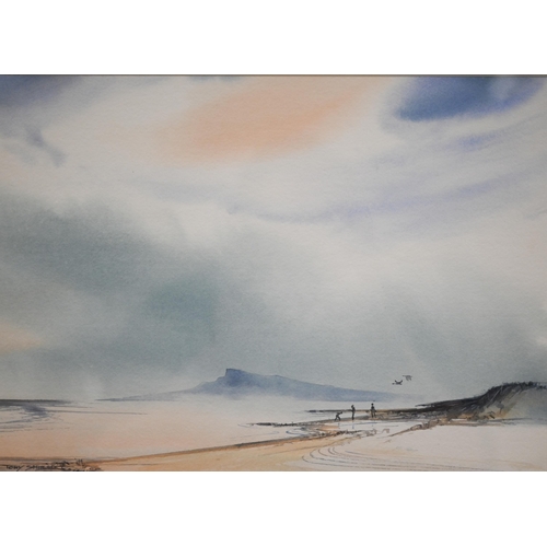 357 - Tony Smibert - Australian coastal view, watercolour, signed, 25 x 35 cm to/w John Hume - A pair of w... 