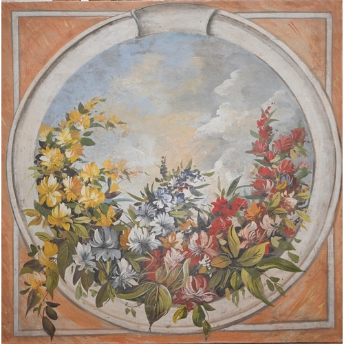 358 - Two Italian frescoes Mary and Dario in the trompe l-oeil manner, 127 x 93 cm and 70 x 70 cm (2)