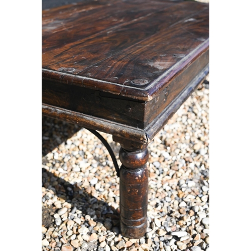 362 - An Indian stained hardwood Thakat coffee table, 120 cm wide x 78 cm deep x 40 cm high