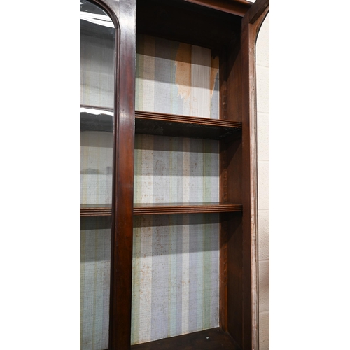 365 - # A mahogany open bookcase with associated glazed two-door top, 80 cm wide x 48 cm deep x 208 cm hig... 