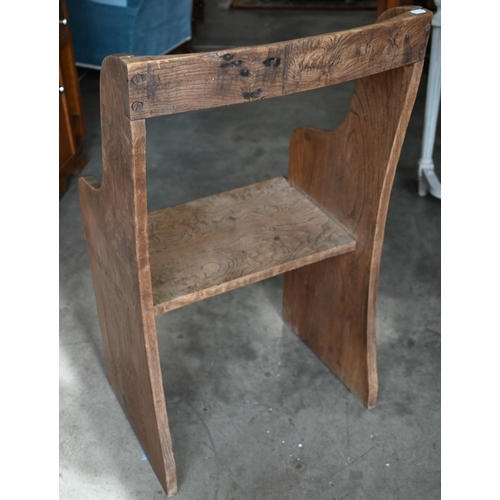 428 - An antique elm hall chair