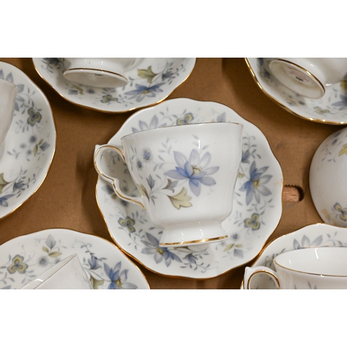 43 - # A Colclough floral-painted china tea service for six (box)