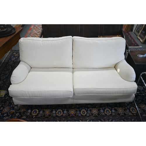 473 - A modern 3 seater country house sofa, ivory/buttermilk coloured by Multiyork, the Verona model, 185 ... 