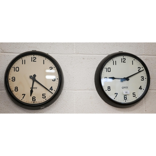 483 - Two Gents of Leicester Bakelite 'Slave' wall clocks, 36cm diameter overall