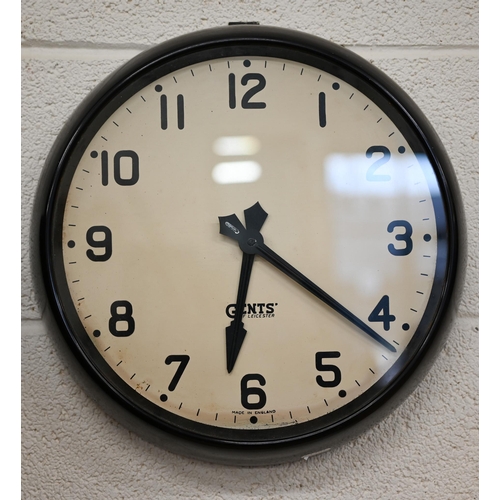 483 - Two Gents of Leicester Bakelite 'Slave' wall clocks, 36cm diameter overall