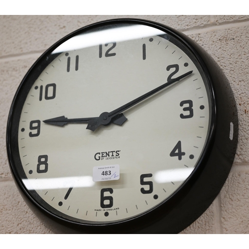 483 - Two Gents of Leicester Bakelite 'Slave' wall clocks, 36cm diameter overall