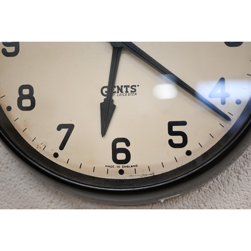 483 - Two Gents of Leicester Bakelite 'Slave' wall clocks, 36cm diameter overall