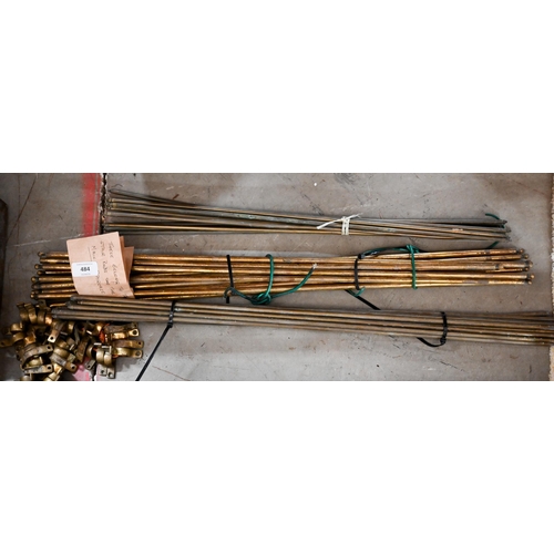 484 - Three sets of brass stair-rods, 76cm long