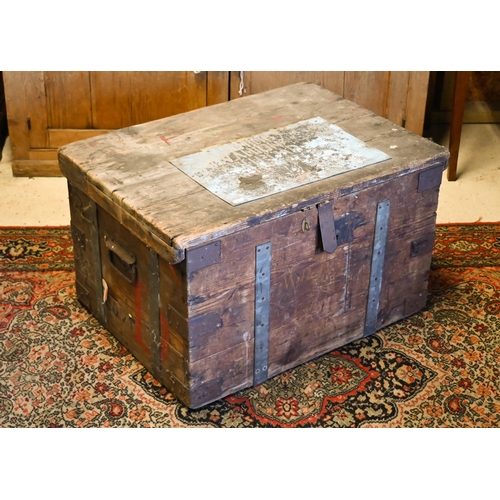 511 - An iron-bound wooden trunk