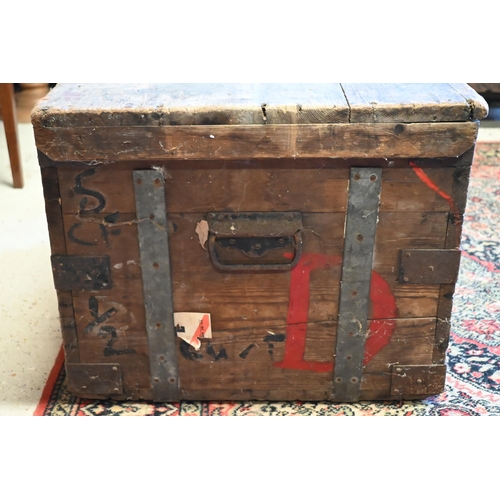 511 - An iron-bound wooden trunk