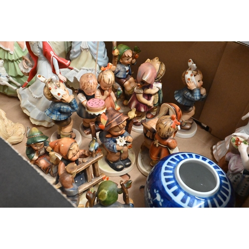 65 - Six Wedgwood Nursery Rhyme figures, twelve Goebels Hummell figures, various Jasperware, Christmas pl... 