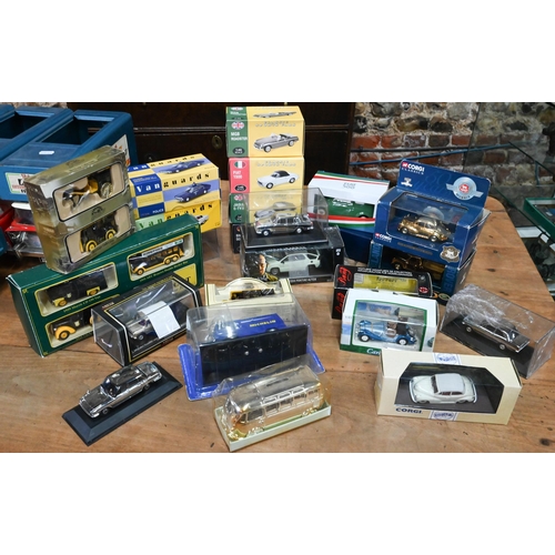 70 - Two boxed Corgi Classic gold-plated models - Land Rover and Morris Minor to/w two boxed Vanguard veh... 