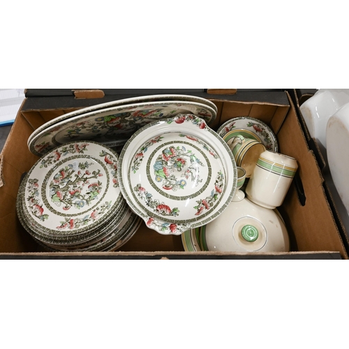 81 - A Johnson's 'Indian Tree' part dinner service and an Adderley Art Deco style part service (box)