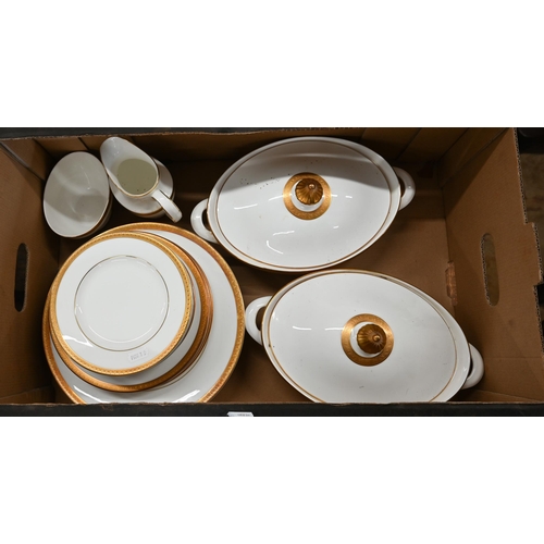 83 - A Royal Doulton Royal Gold dinner service for six with extras (57 pieces)