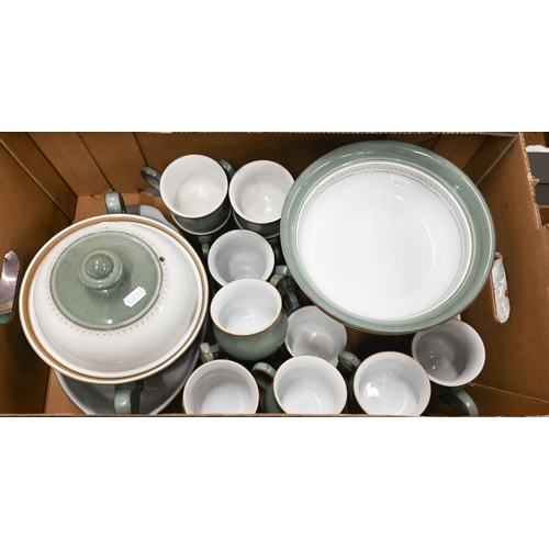 84 - An extensive Denby green-rimmed dinner/tea service