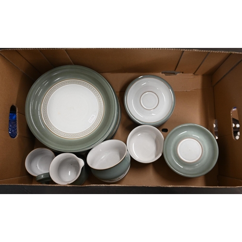 84 - An extensive Denby green-rimmed dinner/tea service