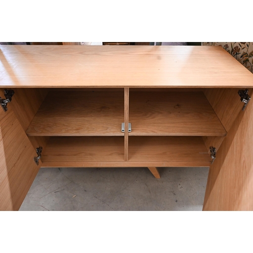 36 - # A large modern sideboard with three drawers and two cupboards, 200cm wide