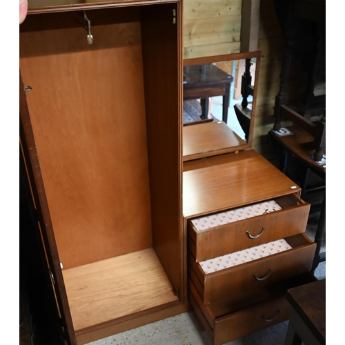 107 - Mid-century teak wardrobe dressing chest by Meredew Furniture, 120 cm wide x 46 cm deep x 154 cm hig... 