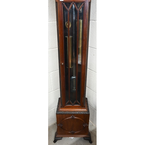 13 - 'James Hardy & Co, Edinburgh', a modern mahogany longcase clock with brass and silvered dial wit... 