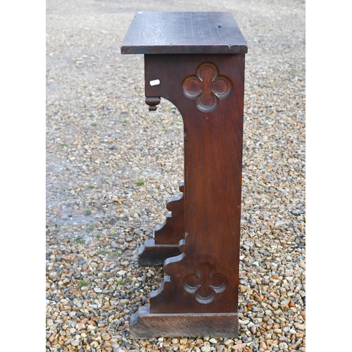 136 - An early 20th century Gothic Revival oak lectern, 60 cm wide x 30 cm deep x 84 cm high