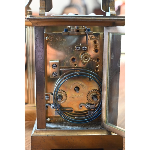 404 - A Garrard & Co. Ltd carriage clock (1984), 15 cm o/a, to/w another carriage clock, repeat-striki... 