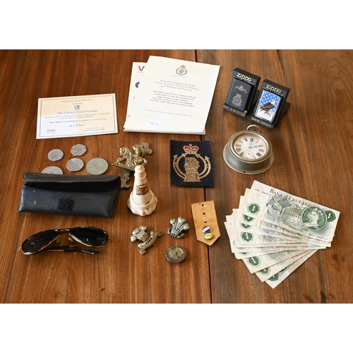 406 - A pair of Bausch & Lomb Ray-Ban sunglasses in leather wallet, to/w two boxed Zippo lighters, two... 