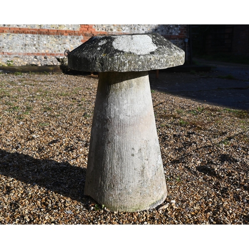 416 - A West Country weathered staddle stone, 74 cm high